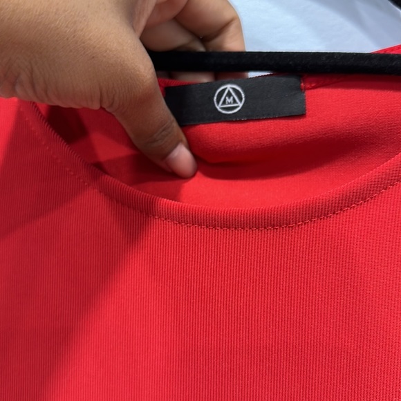 Red one sleeve midi dress with leg split missguided - Picture 3 of 5